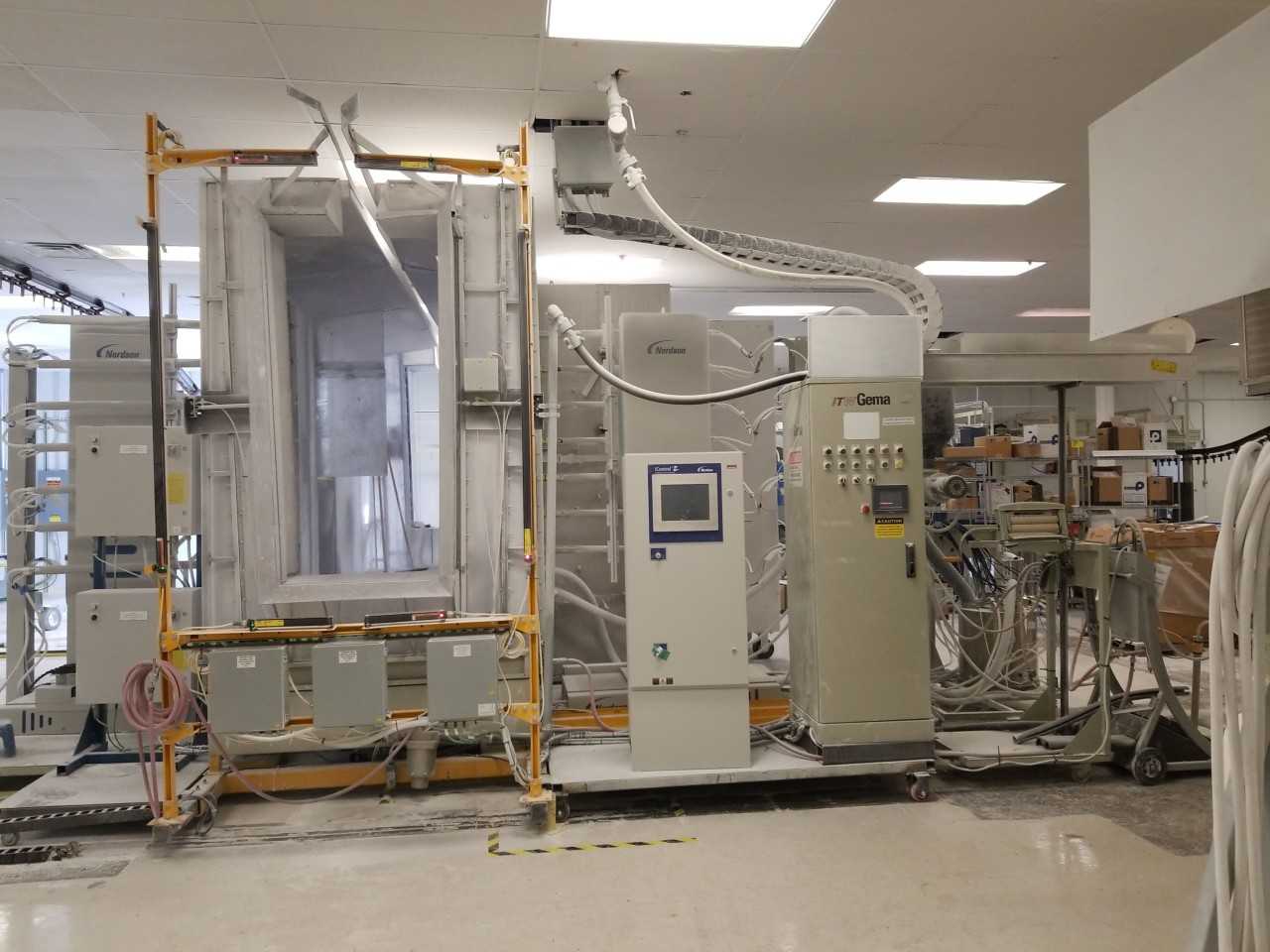 Parker Ionics Powder Coat Application Booth with Nordson Prodigy Manual Spray System and Oscillators - POWDER COATING LINE