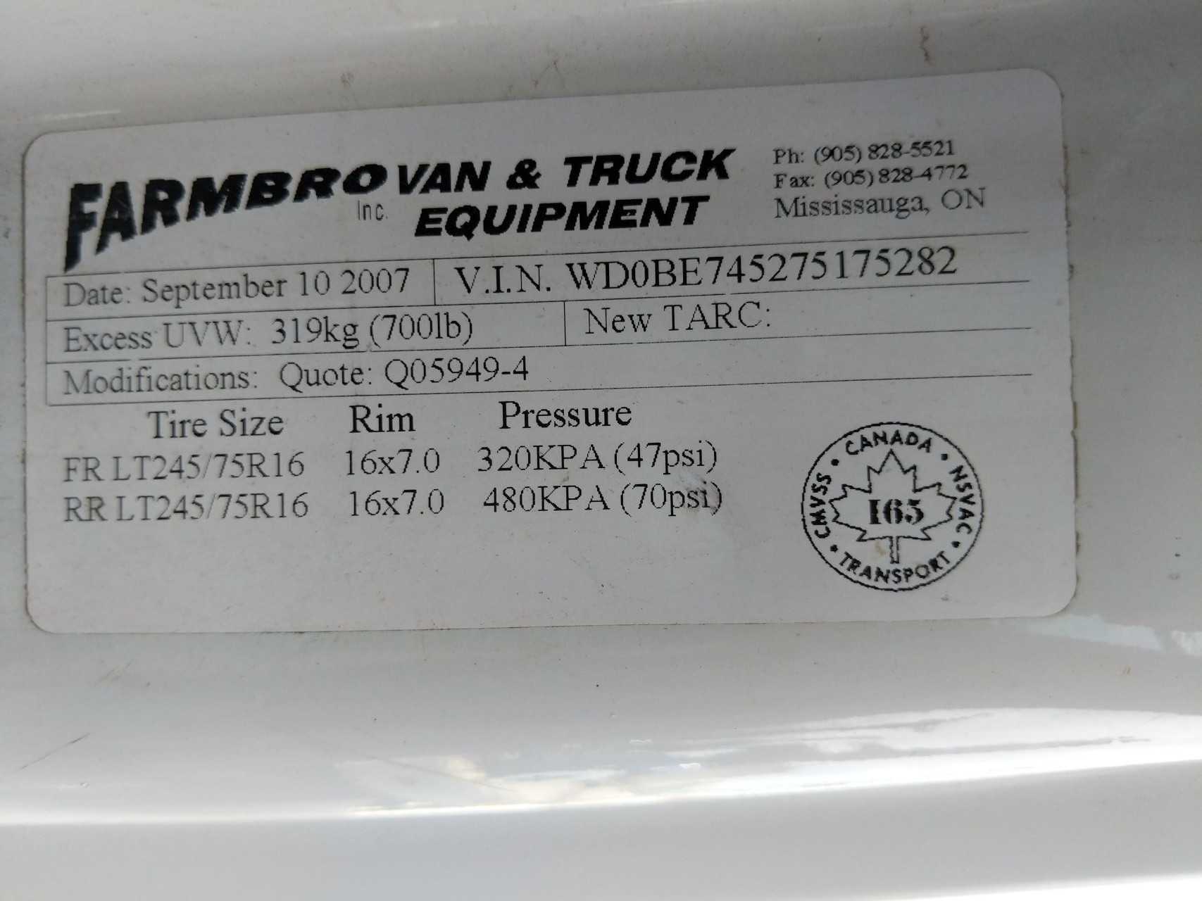 2007 DODGE SPRINTER 4X2 3.9L CARGO VAN - HYDRO EXCAVATOR TRUCKS