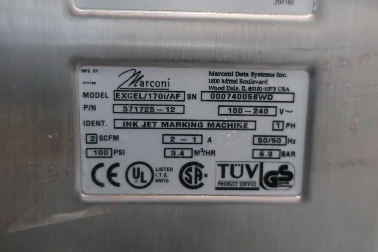 MARCONI DATA SYSTEMS EXCEL INK JET MARKING MACHINE - PACKAGING