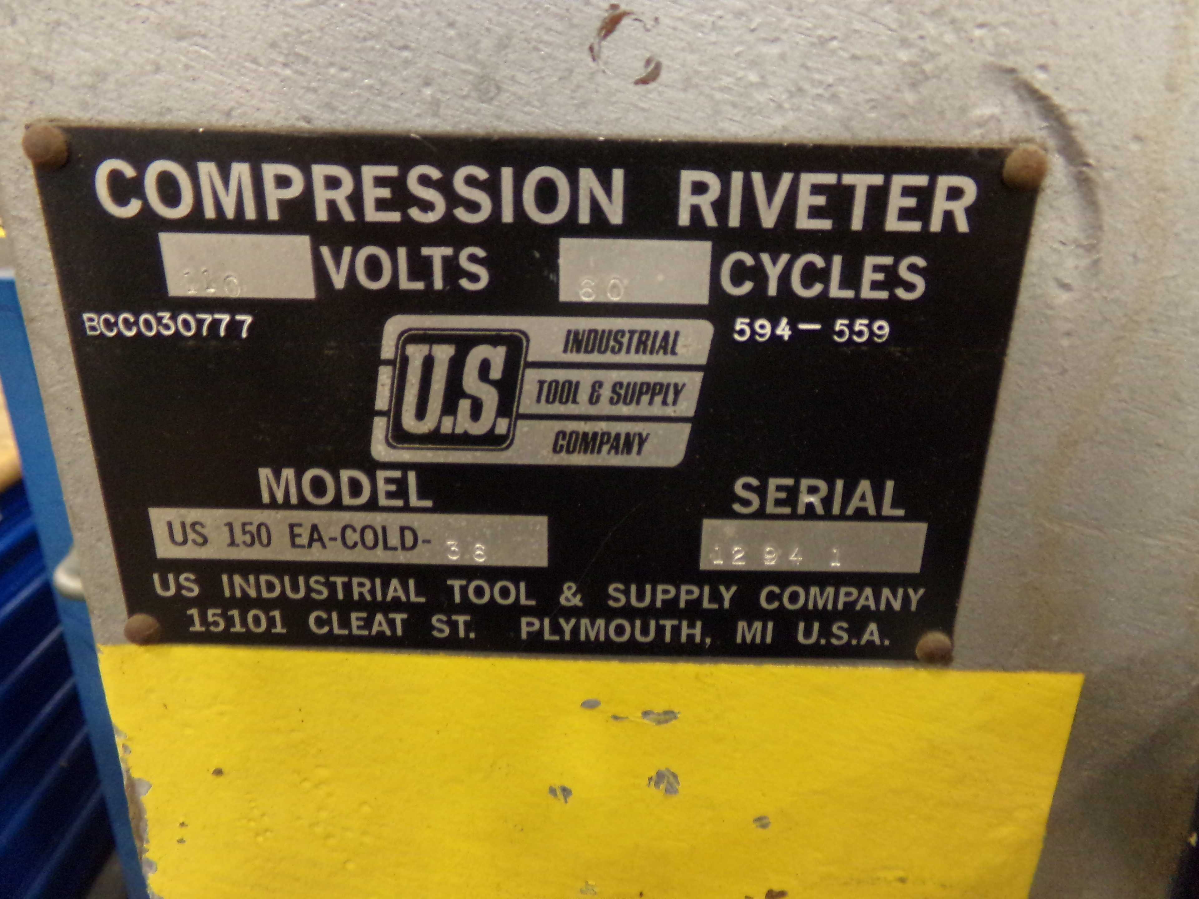 U.S. INDUSTRIAL TOOL AND SUPPLY CO. US 150 EA-COLD-36 COMPRESSION RIVETER - PNEUMATIC POWER TOOL