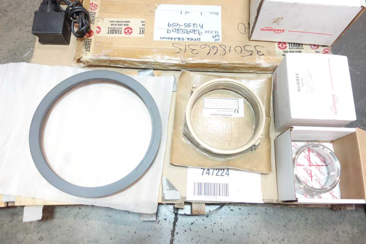1 PALLET OF ASSORTED PUMP REPLACEMENT PARTS & ACCESSORIES, OIL RING BRASS REPLACEMENT PART- DRESSER, FLOWSERVE, INGERSOL, SFC - PUMPS