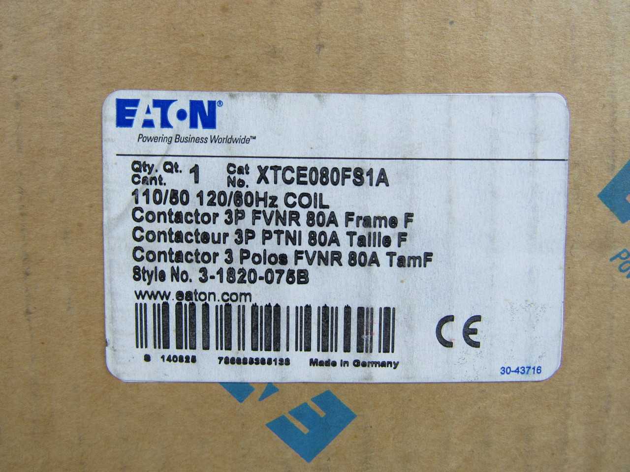 Quantity of 3x XTCE080FS1A Contactors - CONTACTORS