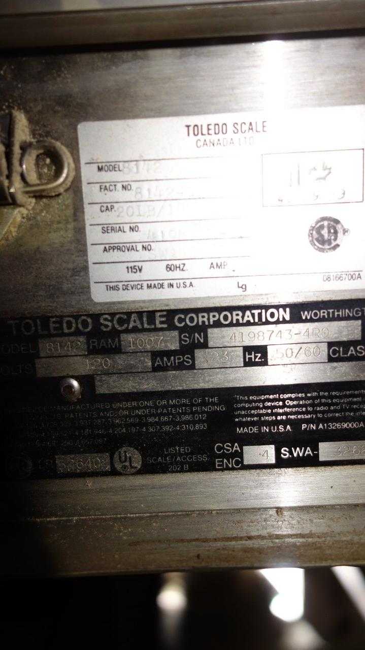TOLEDO 8142 20LB 120V-AC DIGITAL SCALE - SCALES