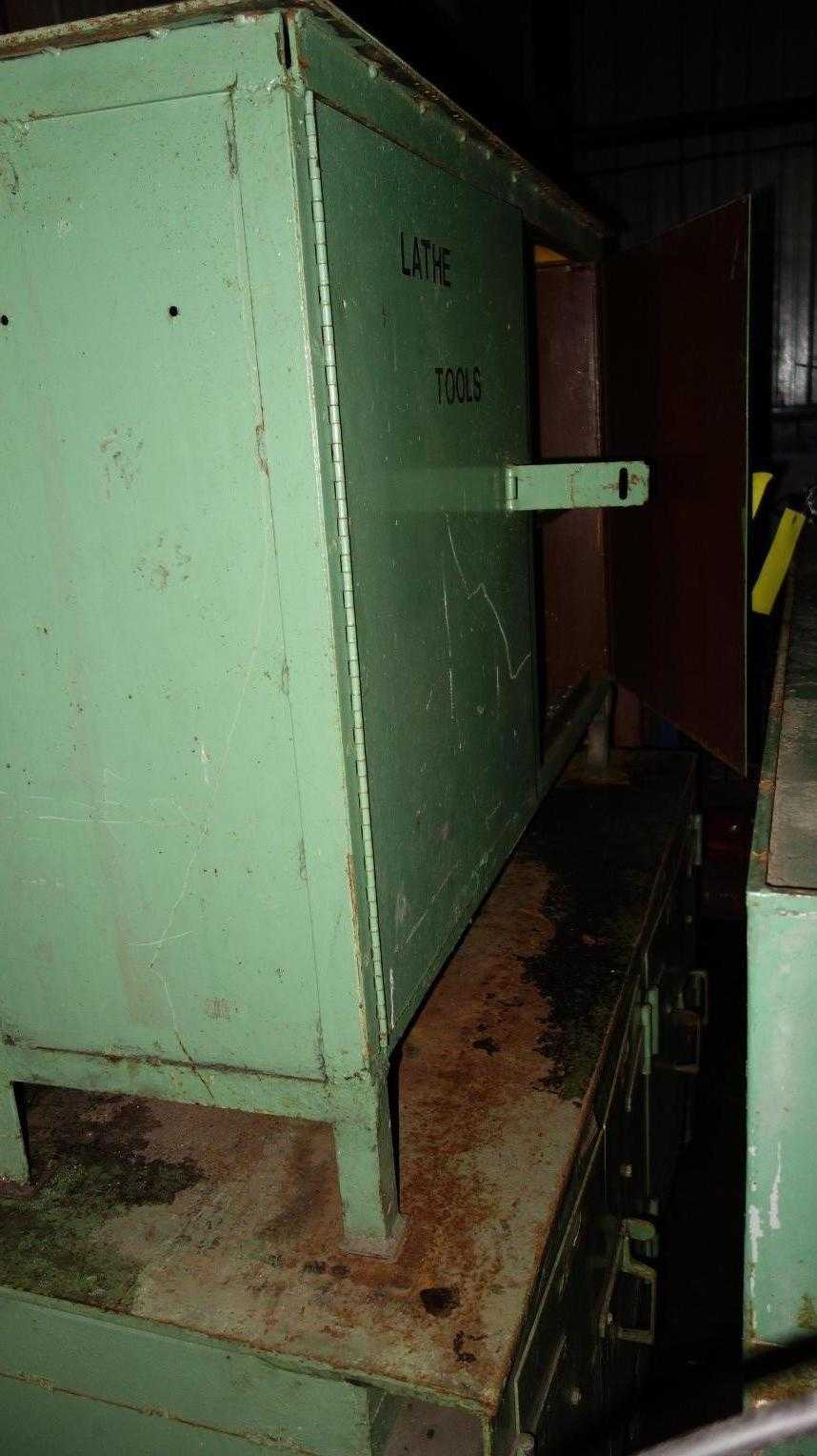 LOT OF 2 STEEL LATHE STORAGE DRAWER CABINETS - TOOL STORAGE