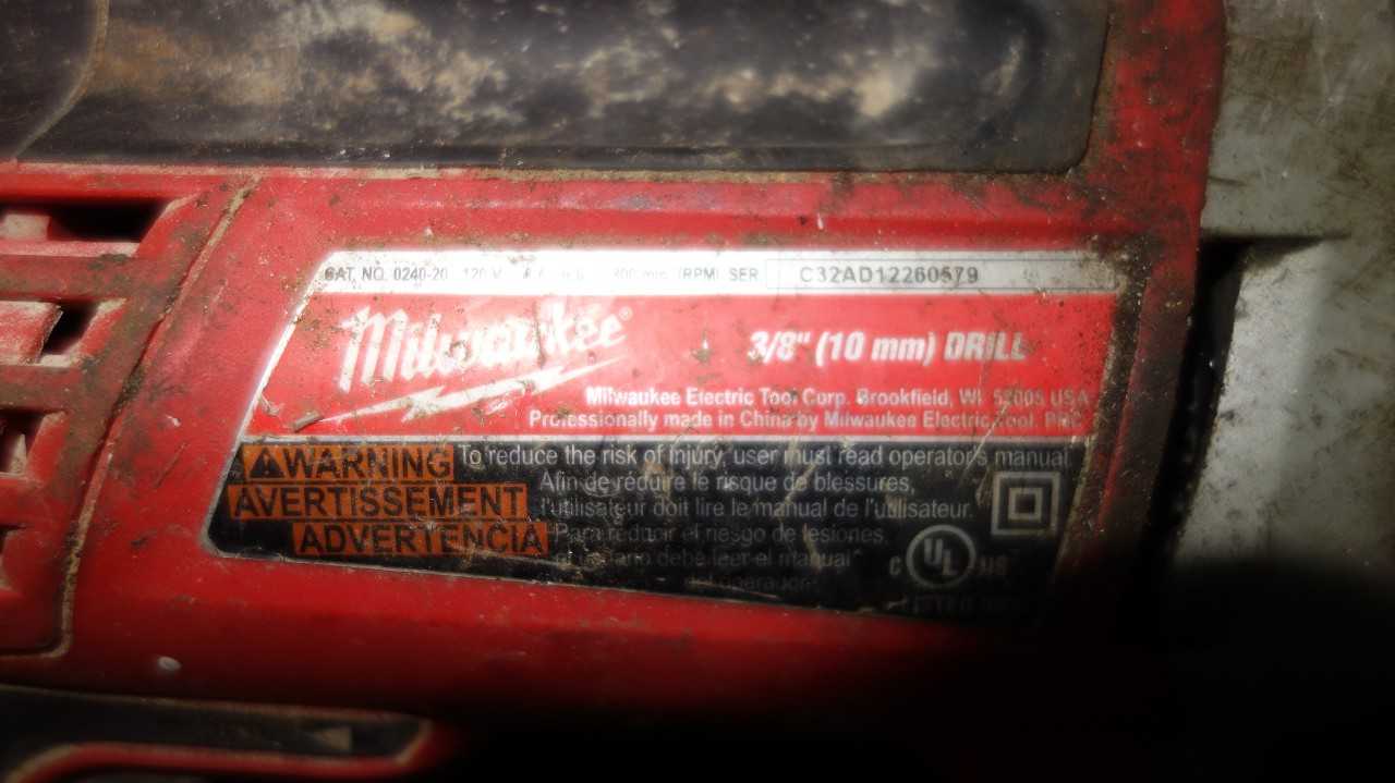 MILWAUKEE 0240-20 3/8IN DRILL - ELECTRIC POWER TOOLS