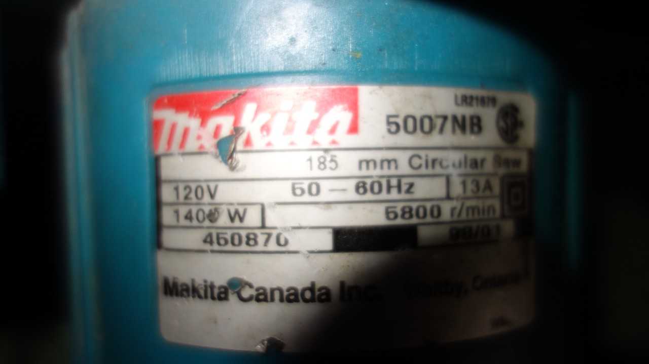 MAKITA 5007NB 120V-AC 7-1/4IN CIRCULAR SAW - ELECTRIC POWER TOOLS