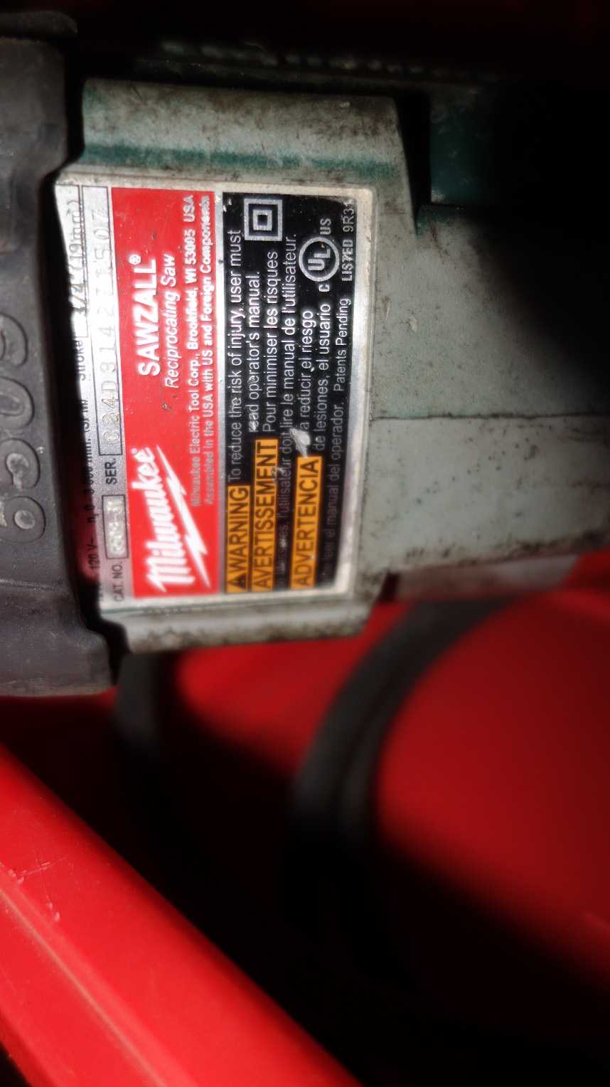 MILWAUKEE 6509-31 SAWZALL RECIPROCATING SAW - ELECTRIC POWER TOOLS