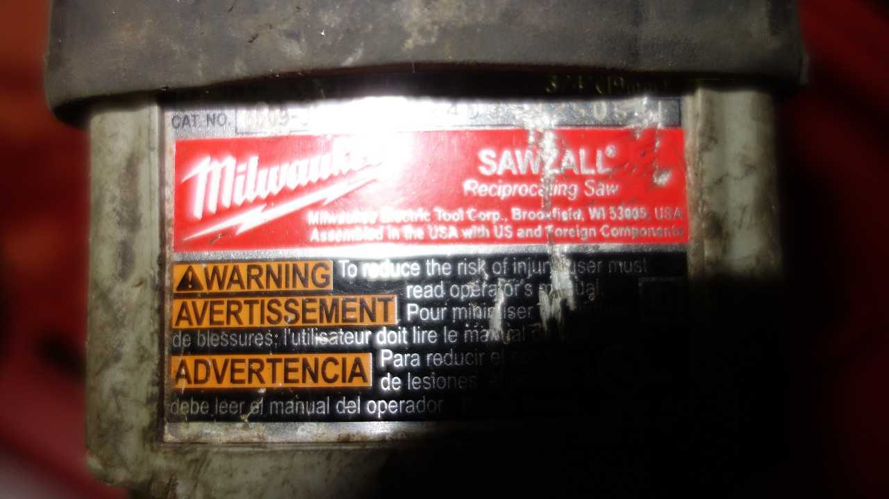 MILWAUKEE 120V-AC ORBITAL SUPER SAWZALL RECIPROCRATING SAW - ELECTRIC POWER TOOLS