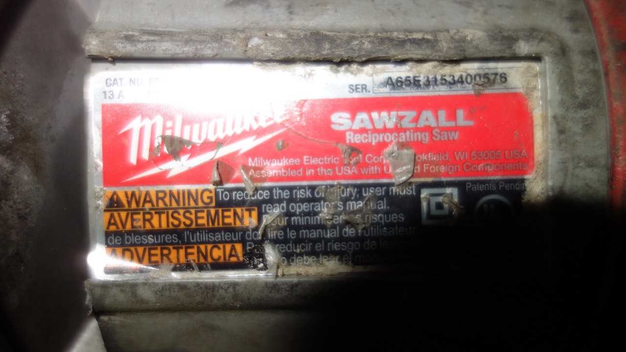MILWAUKEE 120V-AC ORBITAL SUPER SAWZALL RECIPROCRATING SAW - ELECTRIC POWER TOOLS
