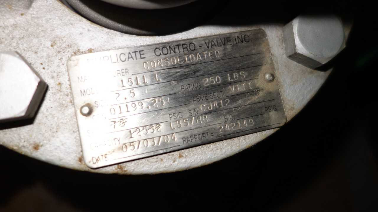 NEW CONSOLIDATED 1511L 2-1/2IN 73PSI STEEL PRESSURE RELIEF VALVE - RELIEF VALVE