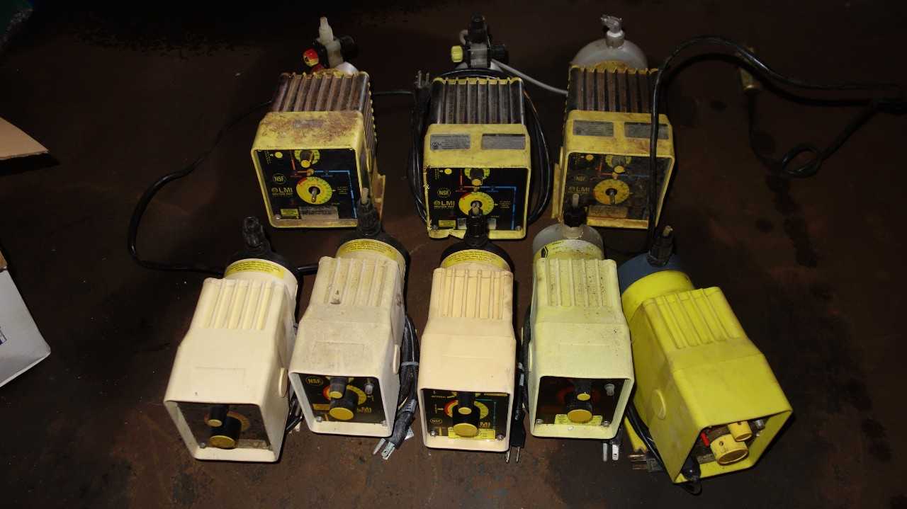 LOT OF 7 ASSORTED LMI MILTON ROY METERING PUMPS - MISCELLANEOUS