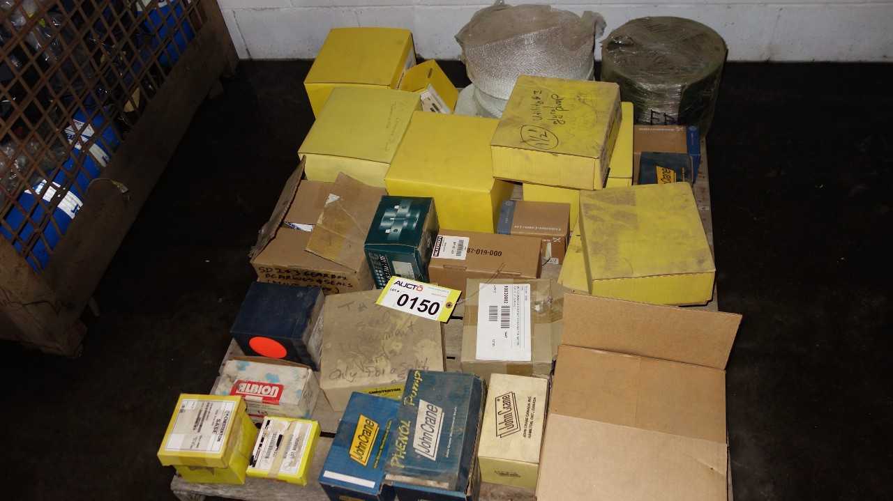 PALLET OF ASSORTED PUMP REPLACEMENT PARTS, SEALS, JOHN CRANE, CHESTERTON - POWER TRANSMISSION