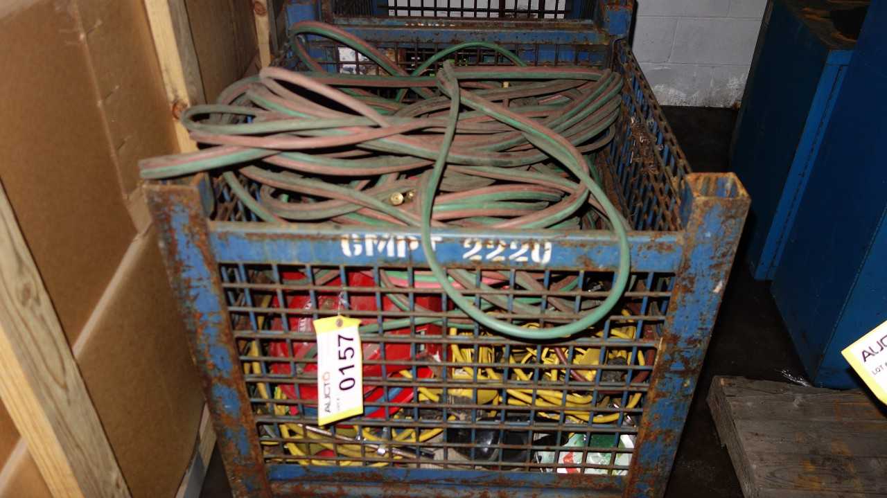 1 CRATE OF ASSORTED WELDING HOSES, CABLES - WELDING EQUIPMENT