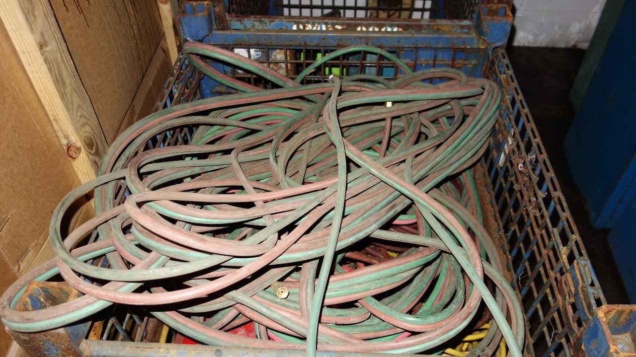 1 CRATE OF ASSORTED WELDING HOSES, CABLES - WELDING EQUIPMENT