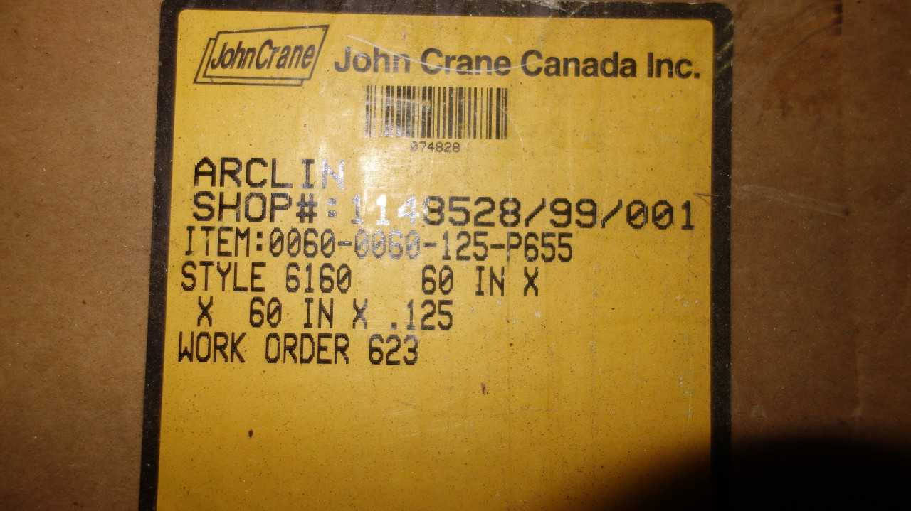 NEW JOHN CRANE 0060-0060-125-P655 6160 SYNTHETIC FIBER PUMP PACKING MATERIAL - POWER TRANSMISSION