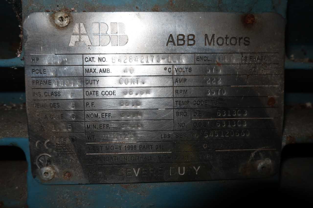 ABB 449TS 250HP 575V-AC ELECTRIC MOTOR - ELECTRIC MOTORS