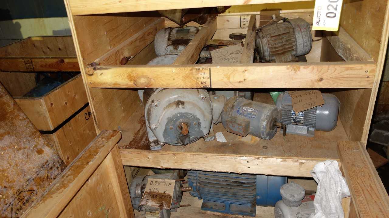 1 CRATE OF ASSORTED ELECTRIC MOTORS, 1/5HP - 5HP, DOERR, BROOK CROMPTON, WEG - ELECTRIC MOTORS