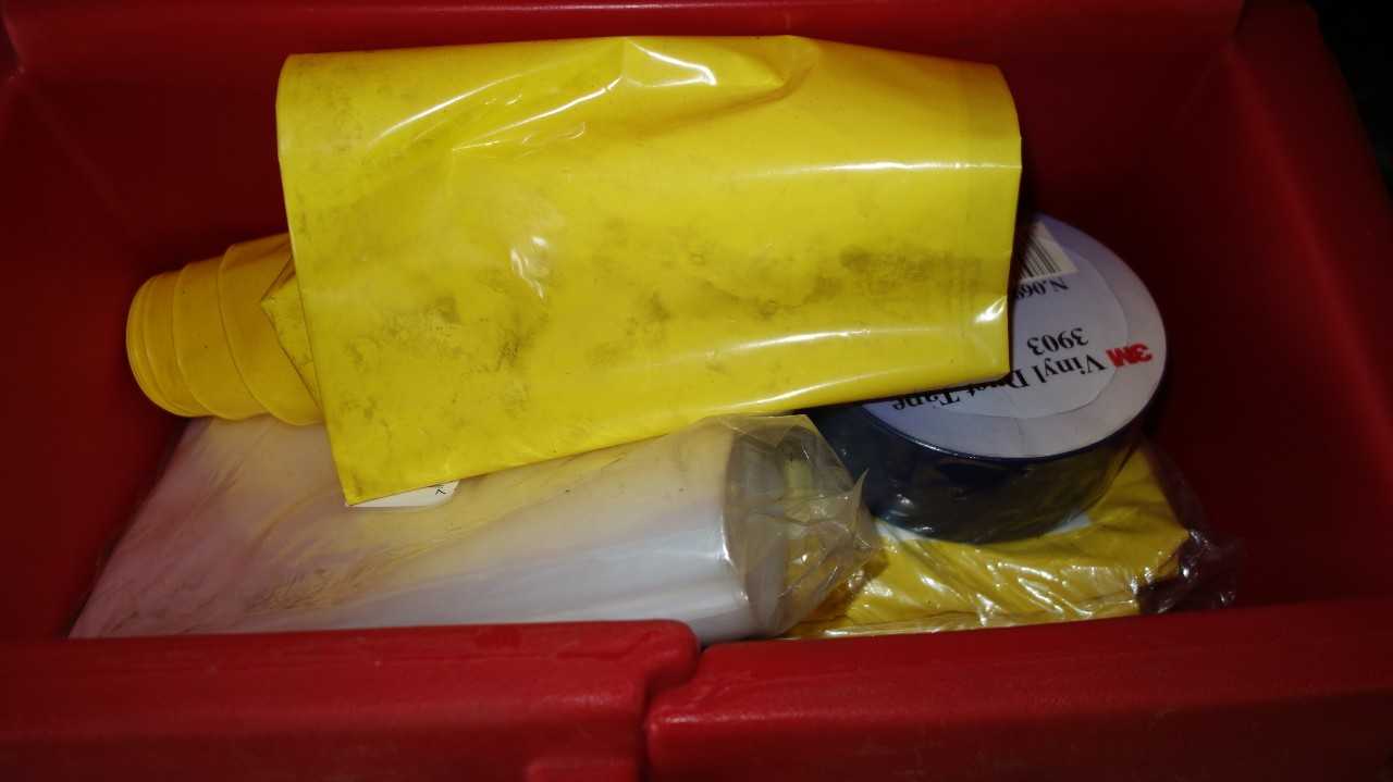 KIT-CARE 3 SHELF PLASTIC SAFETY CABINET W/ CONTENTS - TOOL STORAGE