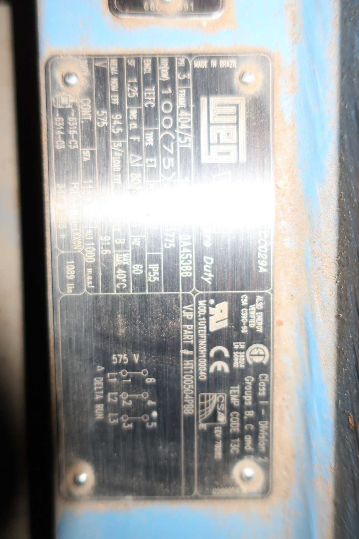WEG 404/5T 100HP 575-VAC ELECTRIC MOTOR - ELECTRIC MOTORS