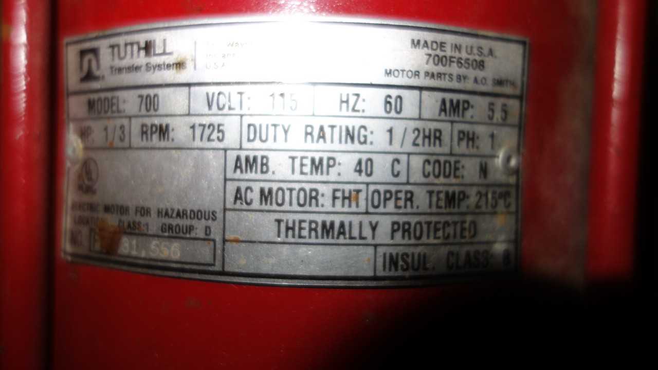 FILL-RITE FR700V 11/2HP 15V-AC AC FUEL TRANSFER GAS PUMP - INDUSTRIAL PARTS