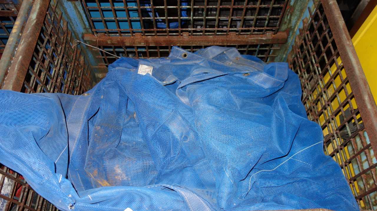 1 CRATE OF BLUE TARPS - MISCELLANEOUS