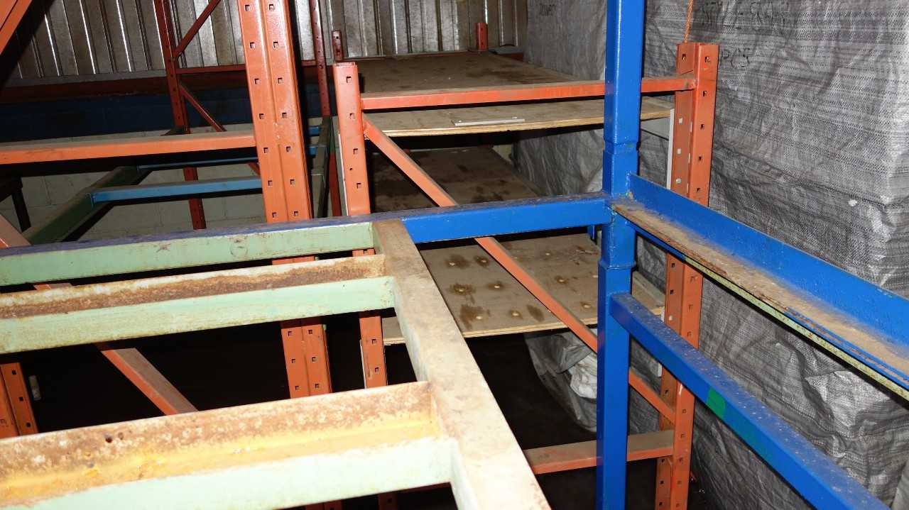 LOT OF ASSORTED STEEL RACKING - 3 SECTIONS - SHELVING