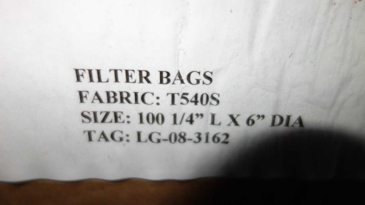 NEW LOT OF 6 BOXES 1/4 X 6IN T540S FILTER BAGS (600 TOTAL) - MISCELLANEOUS