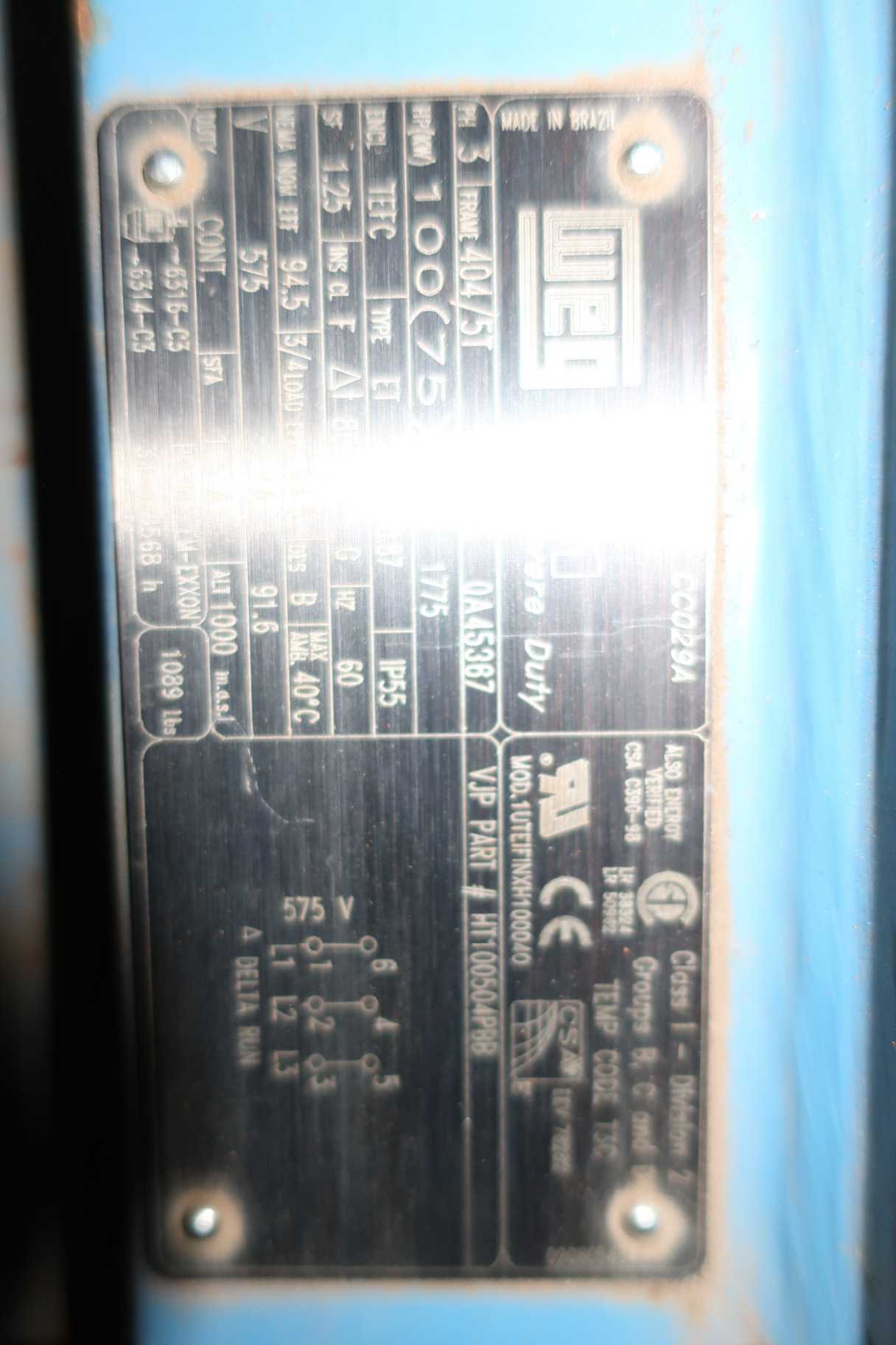 WEG 404/5T 100HP 575-VAC ELECTRIC MOTOR - ELECTRIC MOTORS