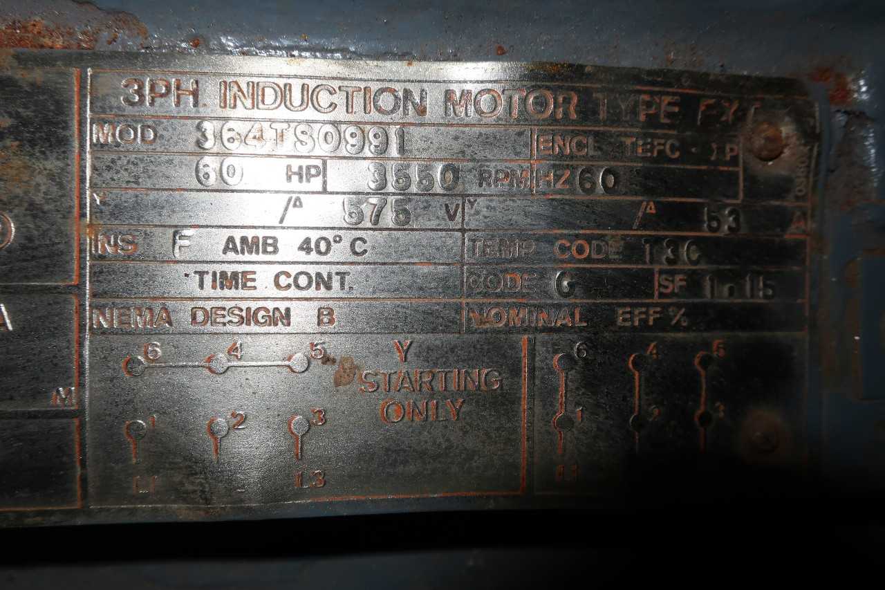 WEG 364TS 60HP 575-VAC ELECTRIC MOTOR - ELECTRIC MOTORS