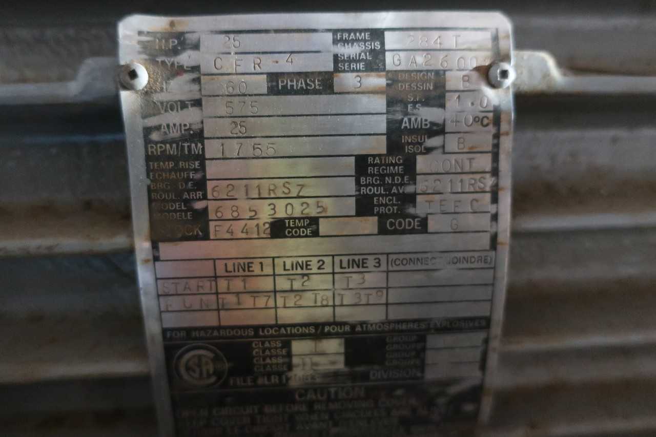 BBC CFR-4 25HP 575V-AC ELECTRIC MOTOR 284T - ELECTRIC MOTORS