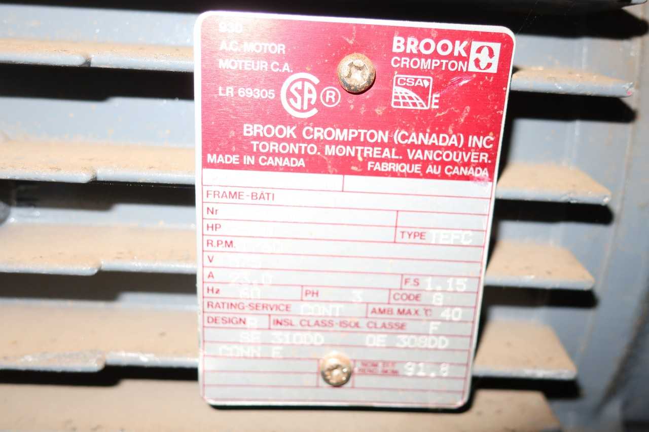 BROOK CROMPTON 284T 25HP ELECTRIC MOTOR - ELECTRIC MOTORS
