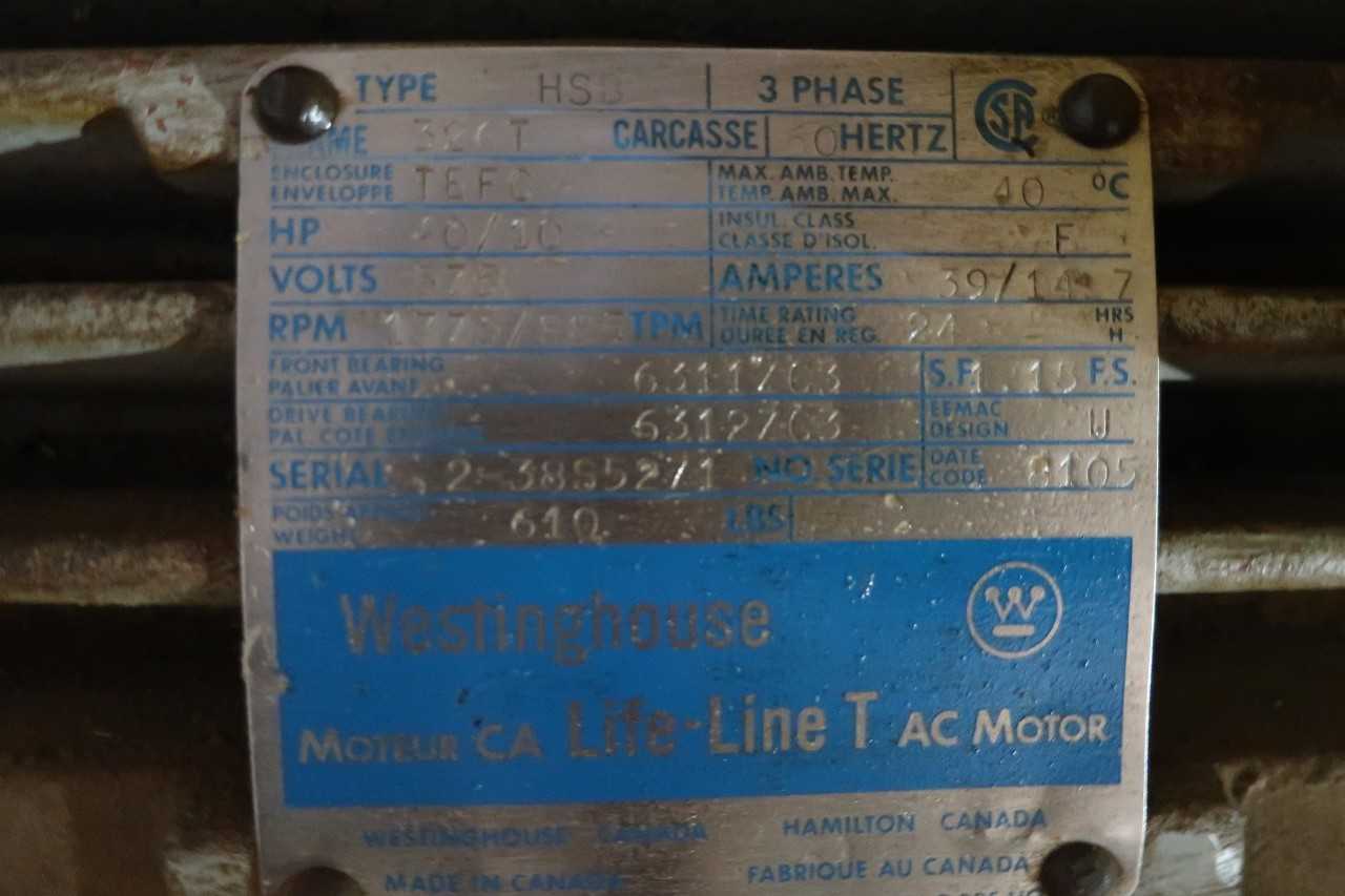 WESTINGHOUSE 326T 40HP 575V-AC ELECTRIC MOTOR - ELECTRIC MOTORS