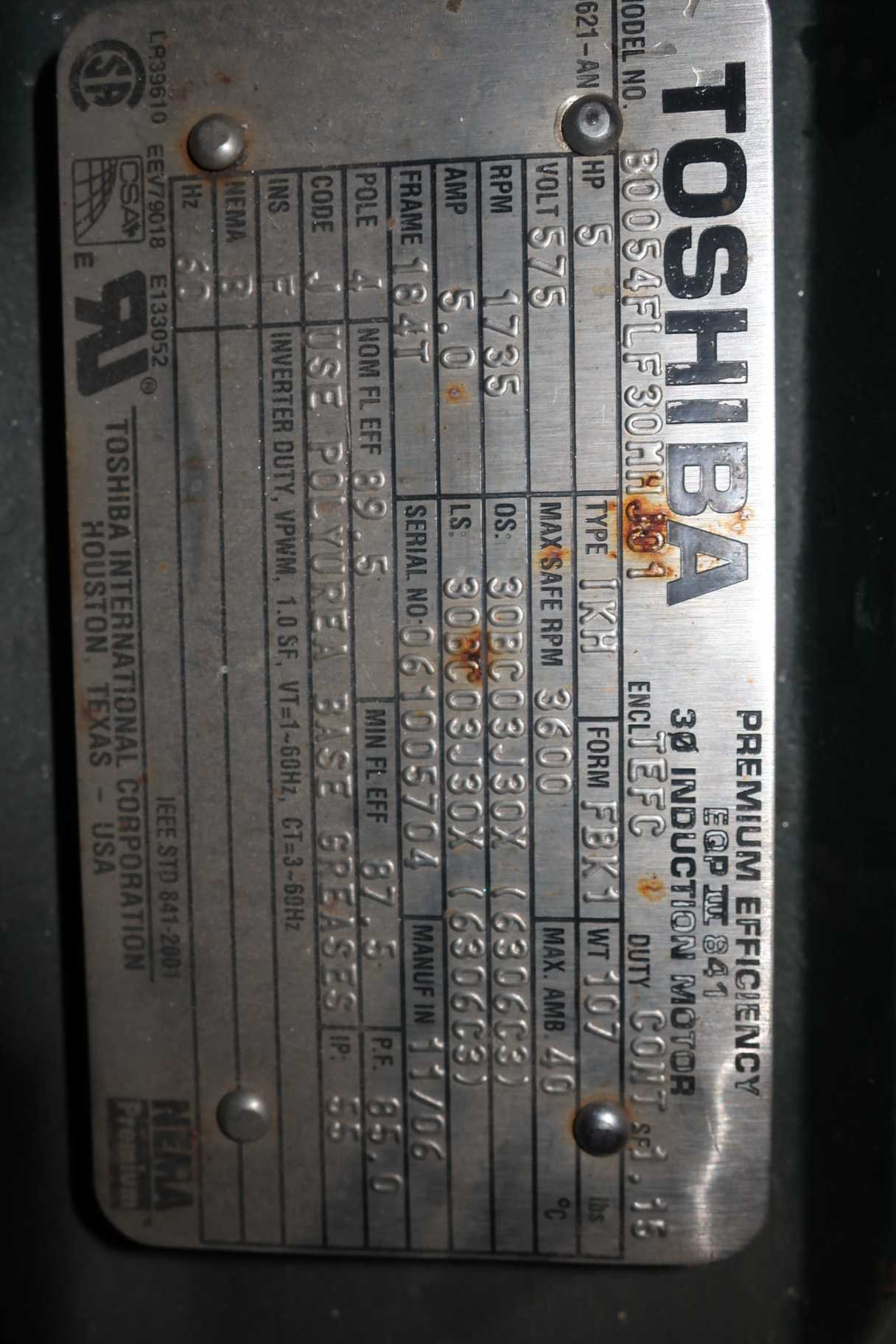 TOSHIBA 184T 5HP 575V-AC ELECTRIC MOTOR - ELECTRIC MOTORS