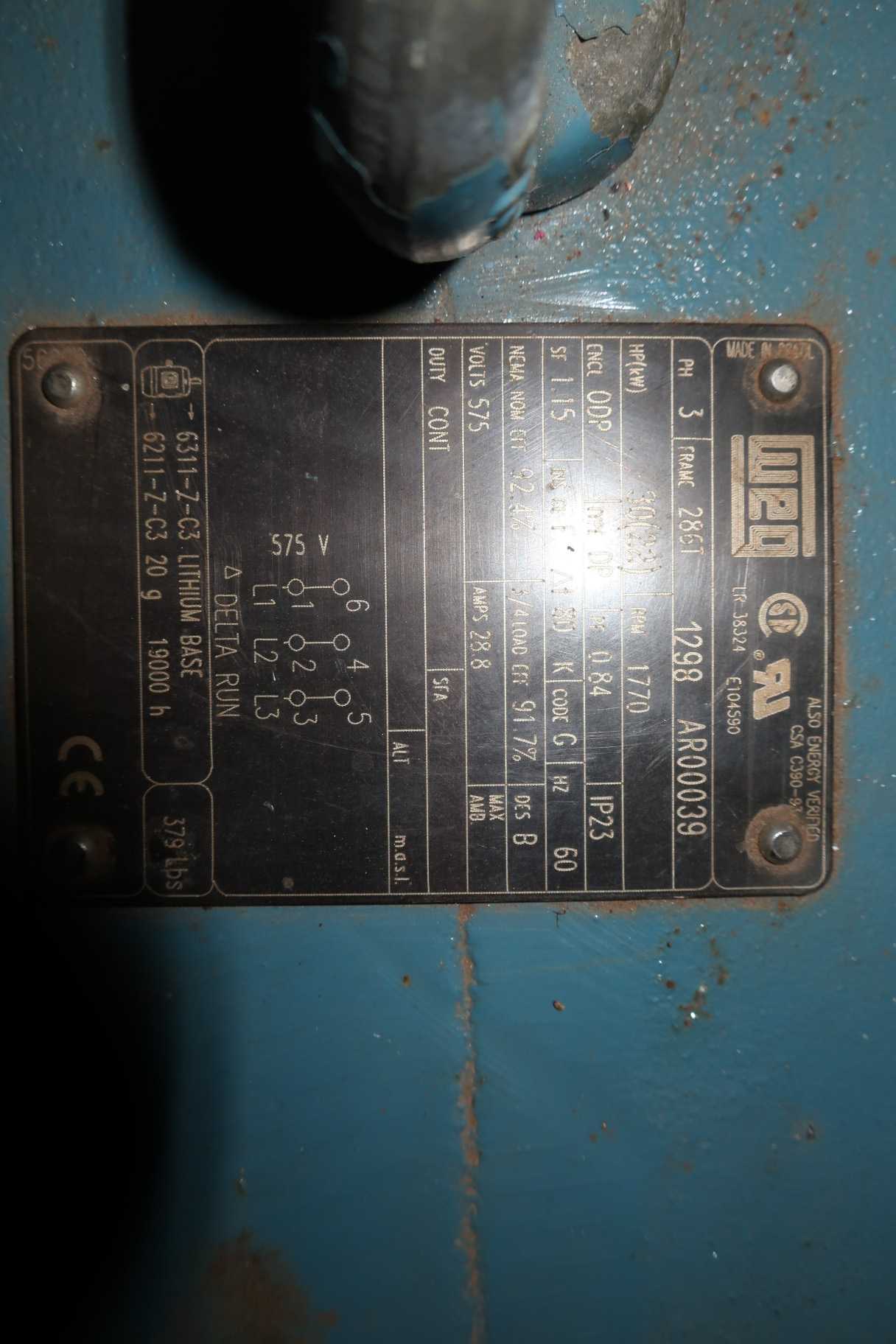 WEG 286T 30HP 575V-AC ELECTRIC MOTOR - ELECTRIC MOTORS