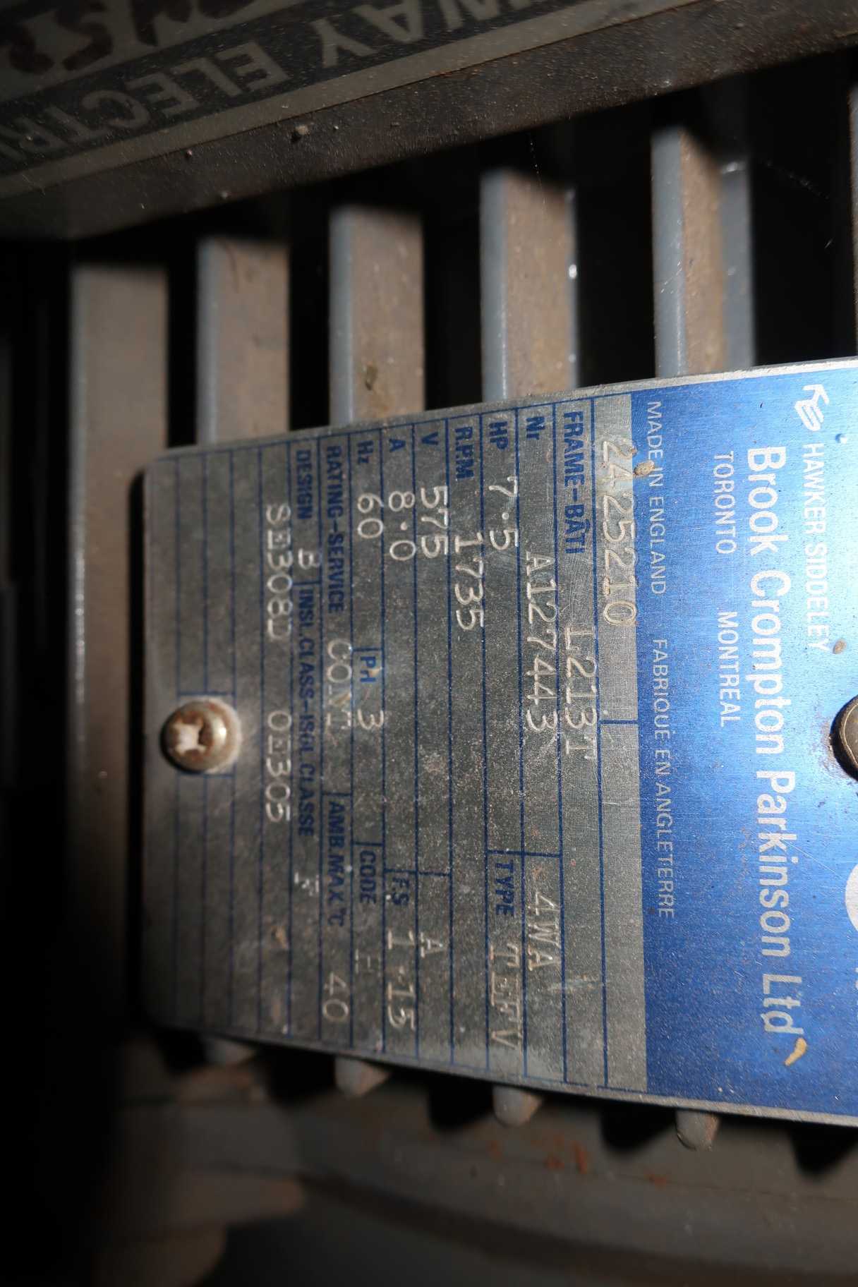 BROOK CROMPTON L213T 7.5HP 575V-AC ELECTRIC MOTOR - ELECTRIC MOTORS
