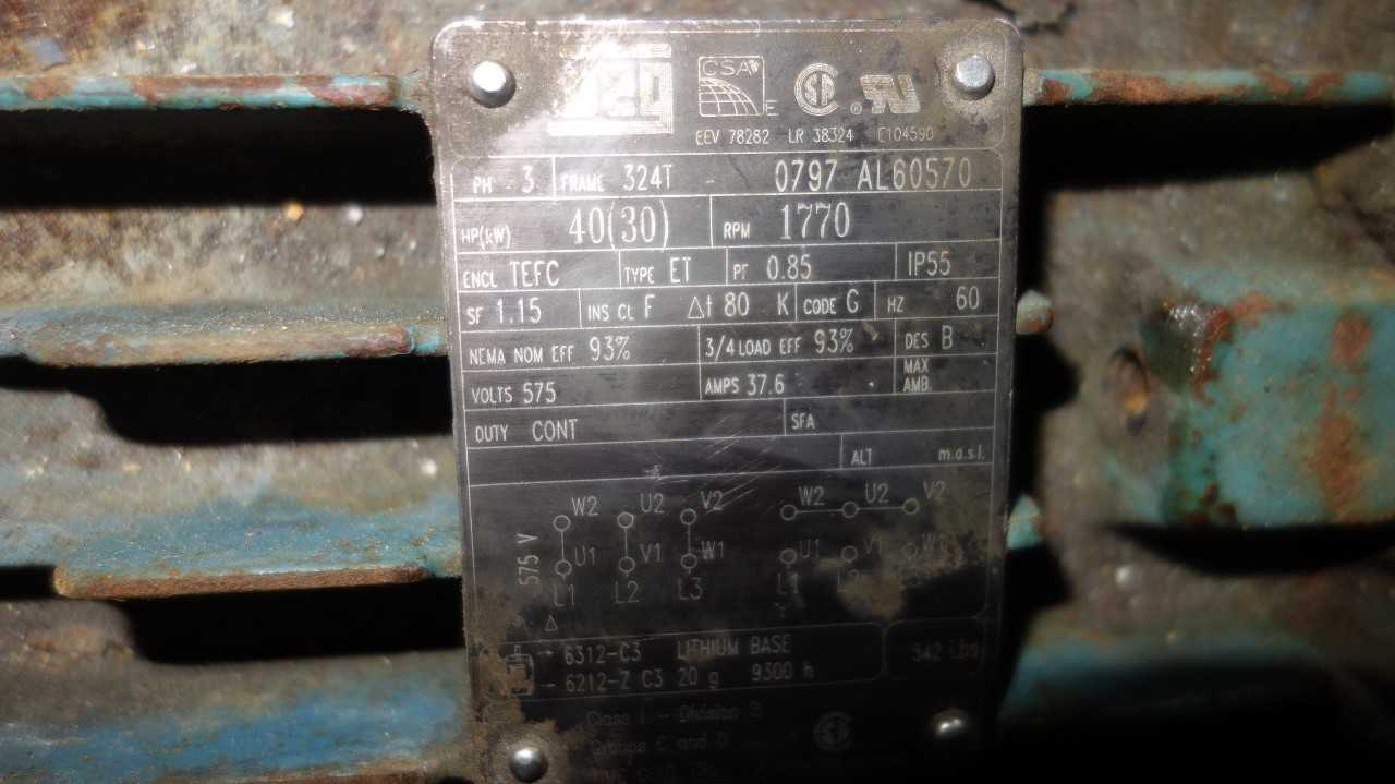 WEG 24T 40HP 575V-AC ELECTRIC MOTOR - ELECTRIC MOTORS