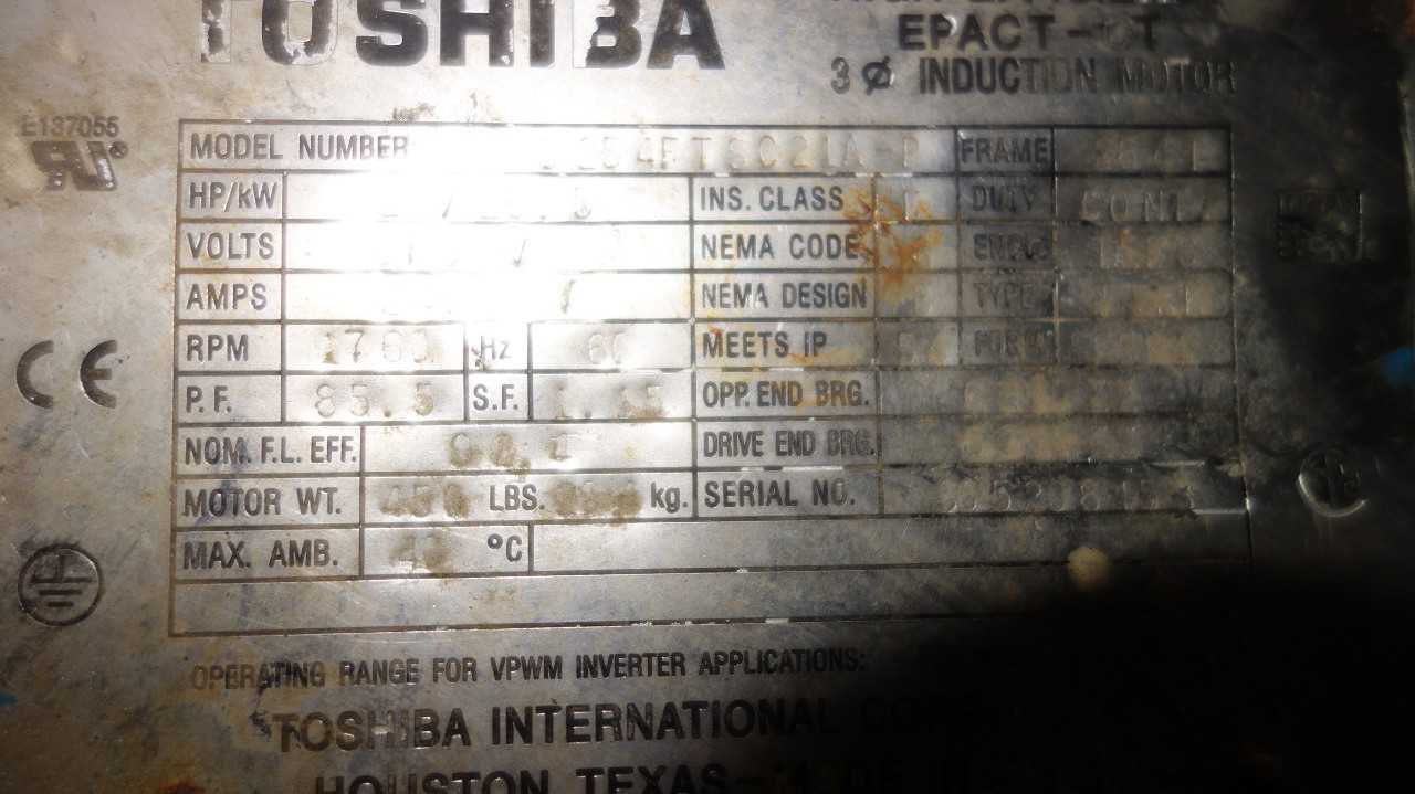 TOSHIBA 284T 25HP 575V-AC ELECTRIC MOTOR - ELECTRIC MOTORS