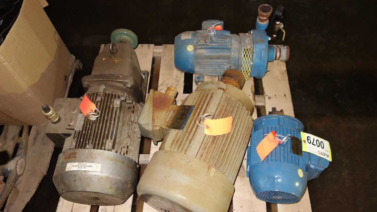 PALLET OF ASSORTED AC ELECTRIC MOTORS, 3-20HP, WEG, TATUNG, SIEMENS - ELECTRIC MOTORS