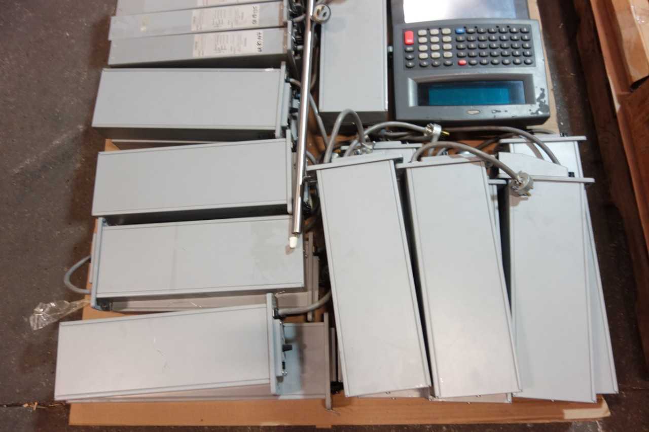 4 PALLETS OF ASSORTED ELECTRICAL AUTOMATION, CONTROLLER CONTROLS, SERVO MOTOR, CODE SCANNER, SMOKE DETECTOR, CIRCUIT BOARDS,INTERFACE PANEL, MOTOR DRIVE - AUTOMATION & CONTROLS