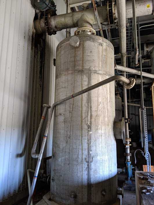 STAINLESS STEEL TANK 50PSI 650F 54in diameter x 10ft tall - PROCESS EQUIPMENT