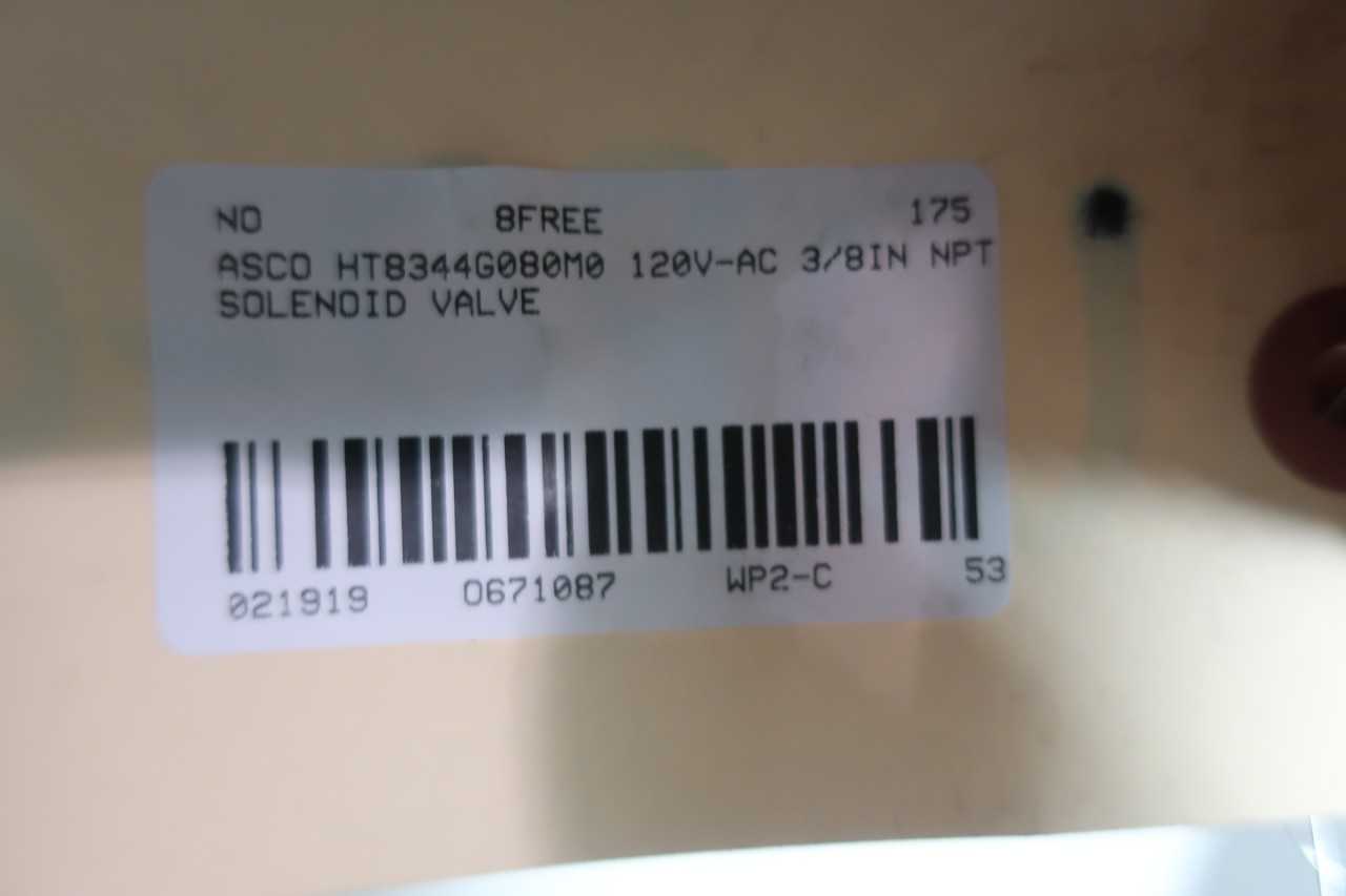 ASCO HT8344G080M0 120V-AC 3/8IN NPT SOLENOID VALVE - SOLENOID VALVE