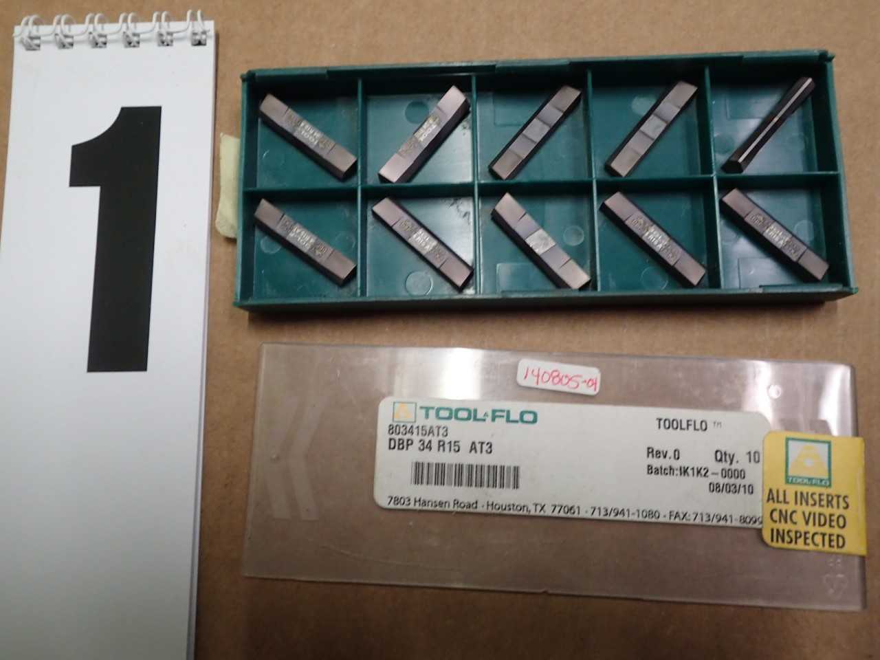 10-pack of Tool-Flo DBP 34 R15 AT3 Indexable Carbide Inserts, Gr K2 USA Made NOS - MACHINING EQUIPMENT