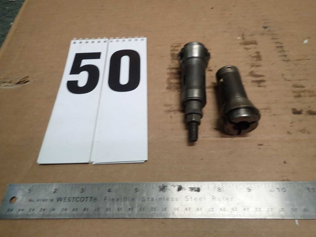 2 Pieces of Hardinge 11SC Collets 1/8" & 17/32" & 1 Brown & Sharpe Collet Stop - MACHINING ACCESSORIES & TOOLING