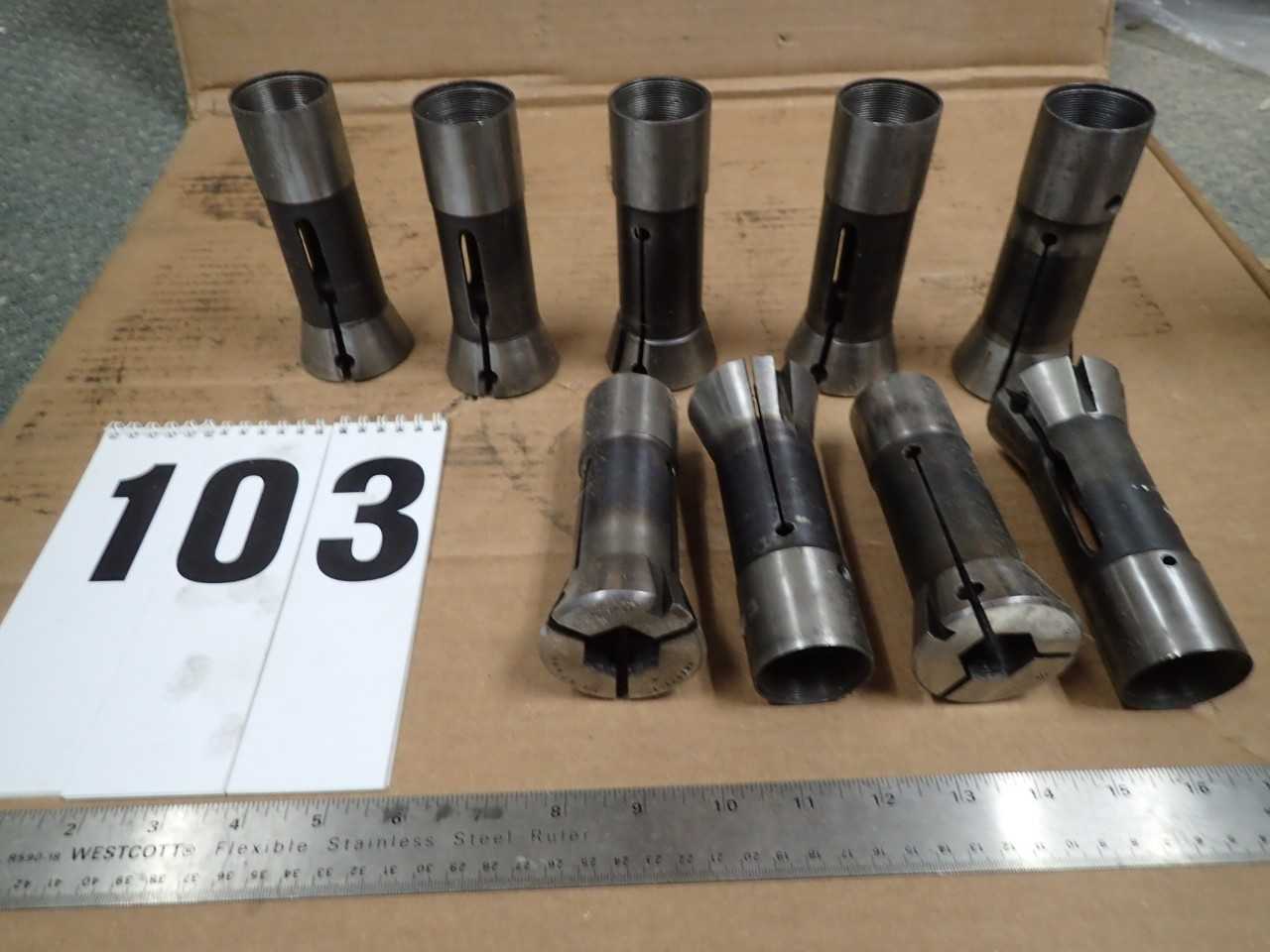 9 Pc Hex Collets 1" New Britain Cone Conomatic Lathe 9/16 3/4 7/8 Screw Machine - MACHINING ACCESSORIES & TOOLING