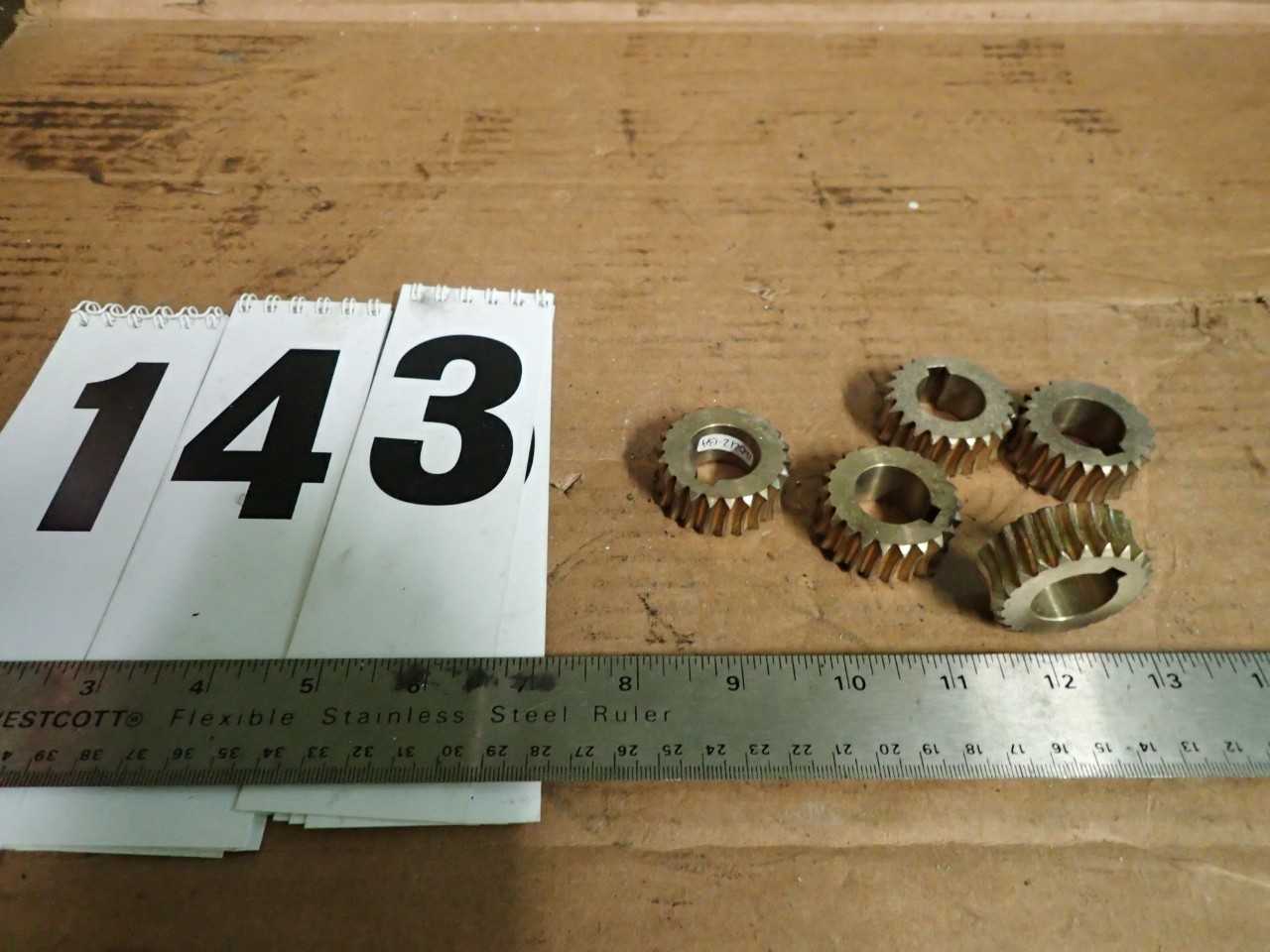 5 Pcs 22T 22-Tooth Brass Worm Gear 1-1/2" OD 20mm Keyed Bore  - MACHINING ACCESSORIES & TOOLING