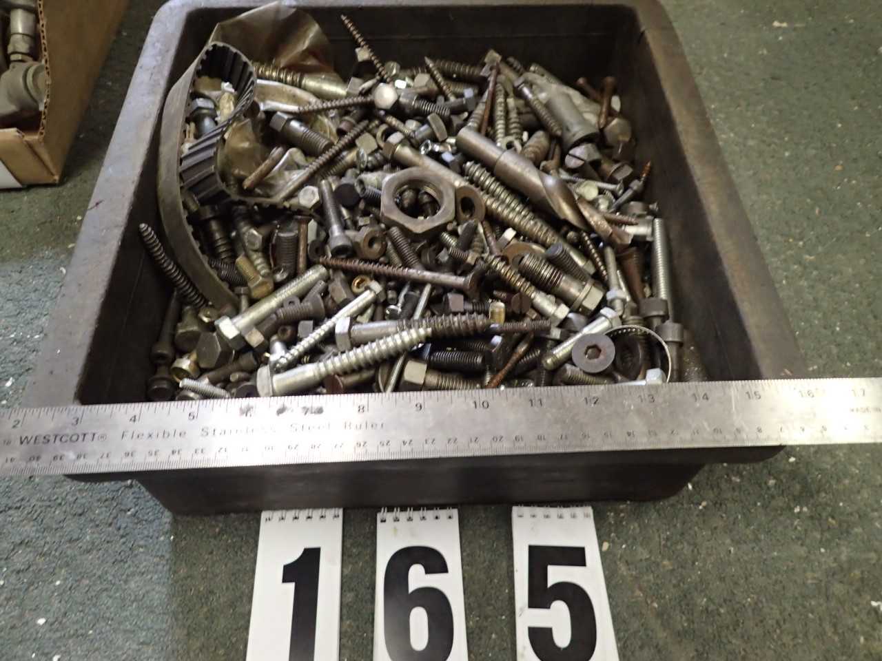 Bin of Hardware including Screws, Bolts, Nuts, Washers, etc - MACHINING ACCESSORIES & TOOLING