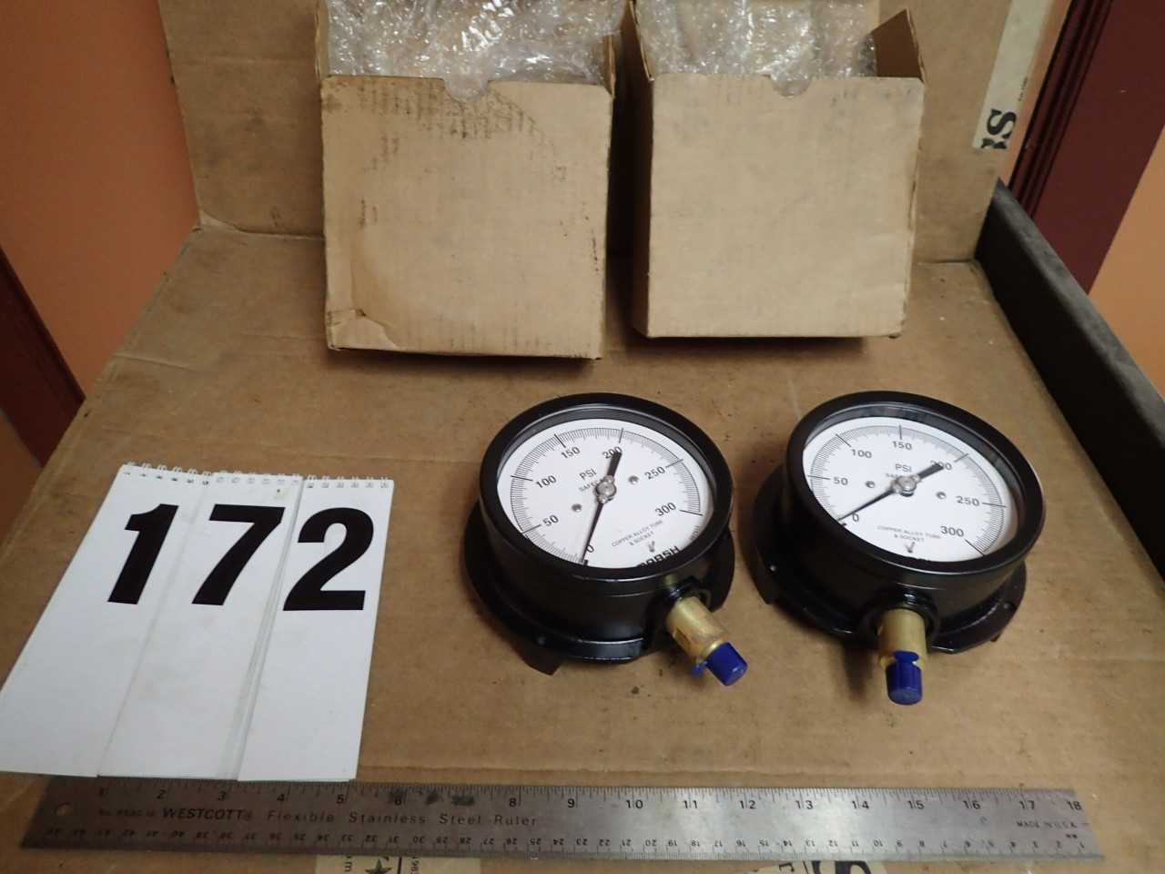 2 Pcs Marsh P10058 300psi 4-1/2" Pressure Gauge - INSTRUMENTATION