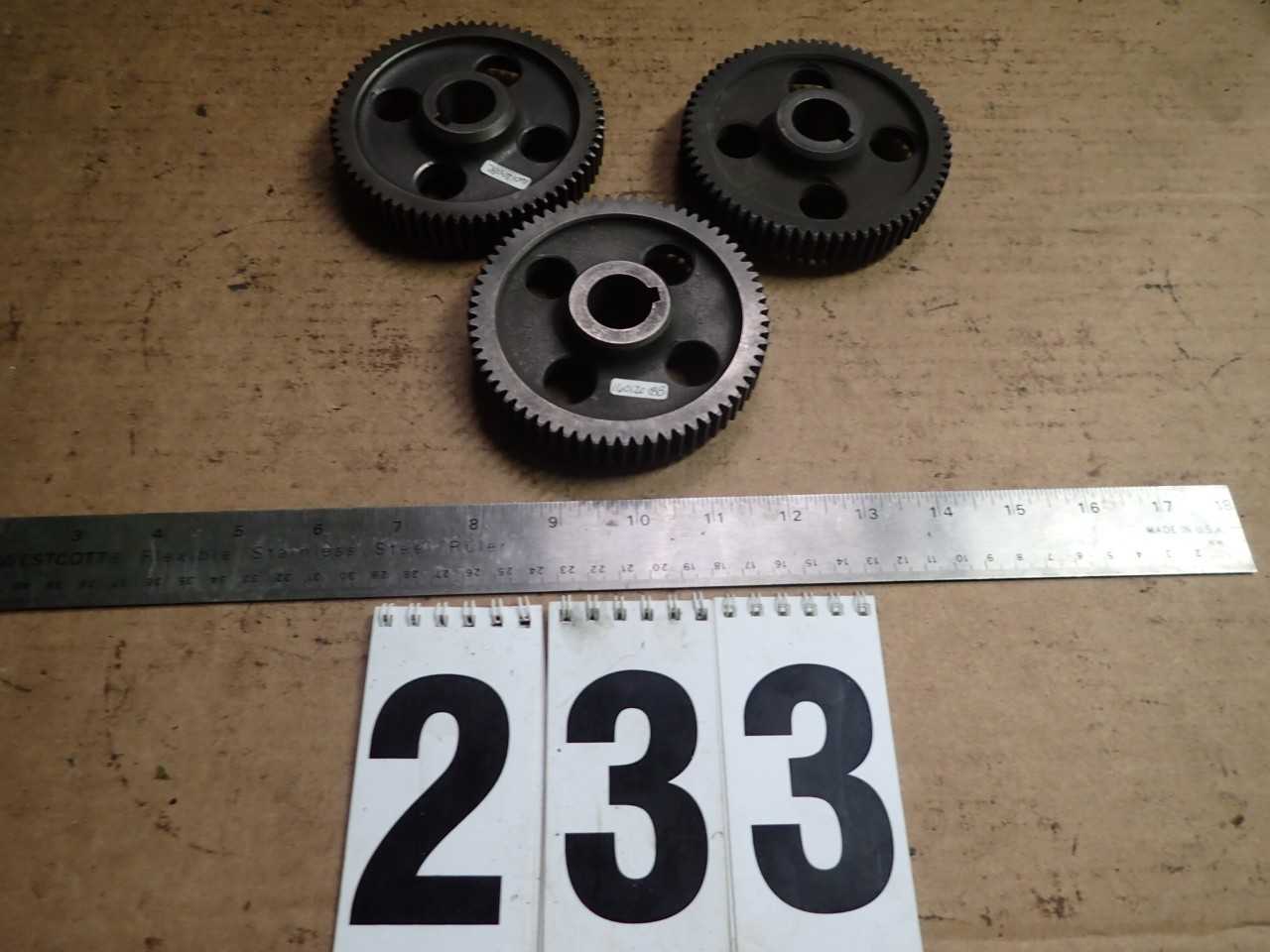 3 pcs 67T Spur Gear 4.1" OD 16DP 16mm Gear Face 28mm Hub Depth 22mm Bore - POWER TRANSMISSION