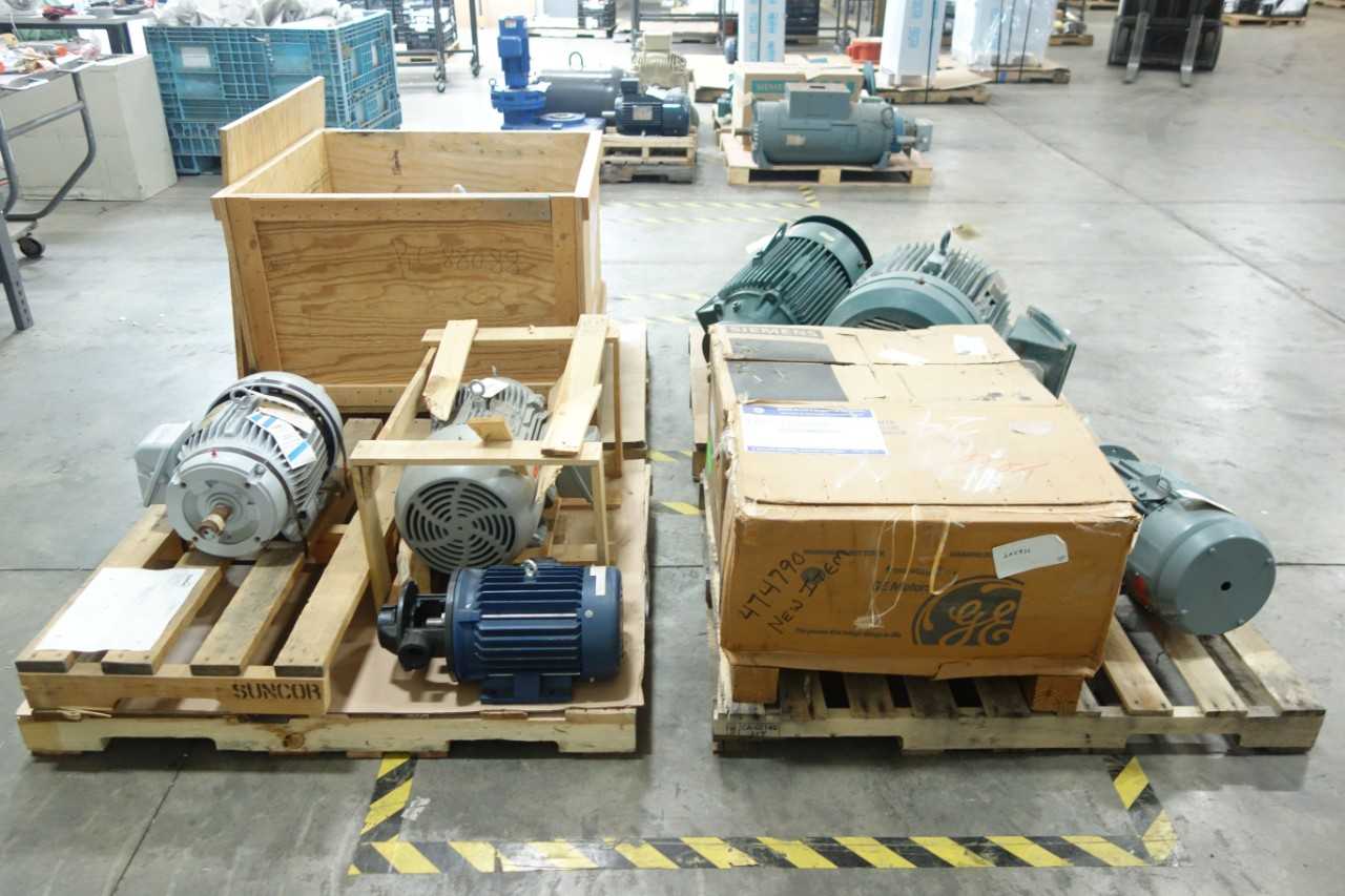 4 PALLETS OF ASSORTED AC/DC ELECTRIC MOTORS - ELECTRIC MOTORS