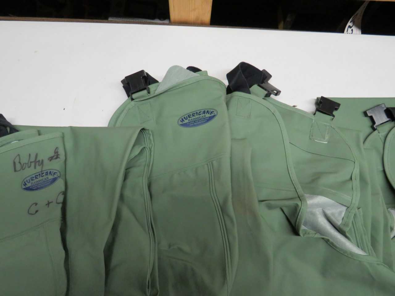 LOT OF 5 ASSORTED HURRICANE FLAME RETARDANT, OIL RESISTANT RAINWEAR OVERALLS AND COAT - SAFETY SWITCH
